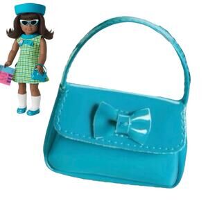 American Girl Melody Doll PURSE Blue Faux Patent Leather Meet Accessory 1960s